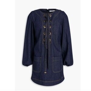 Zimmermann Devi Lace up Mini Denim Dress